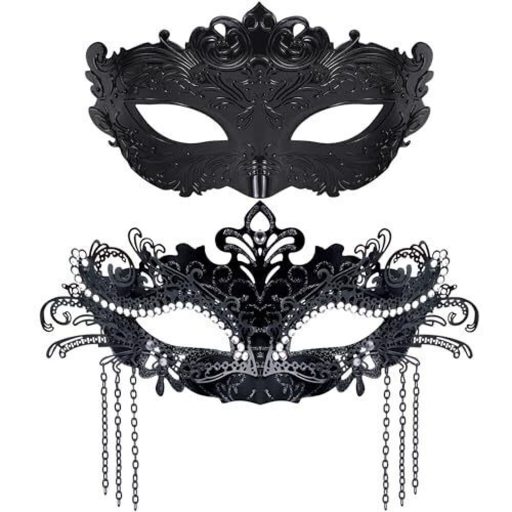 7272 Couple Masquerade Masks Set Venetian Party Mask Halloween Costume Mask